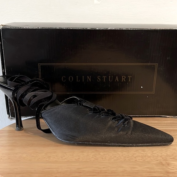 Colin Stuart | Lace Up Satin Kitten Heels RARE FIND - Picture 1 of 5